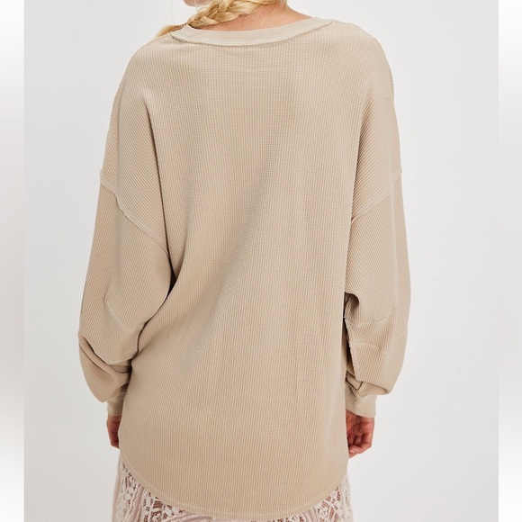 Free People Velvet Wings Long Sleeve Top in Ivory Combo - Picture 3 of 9